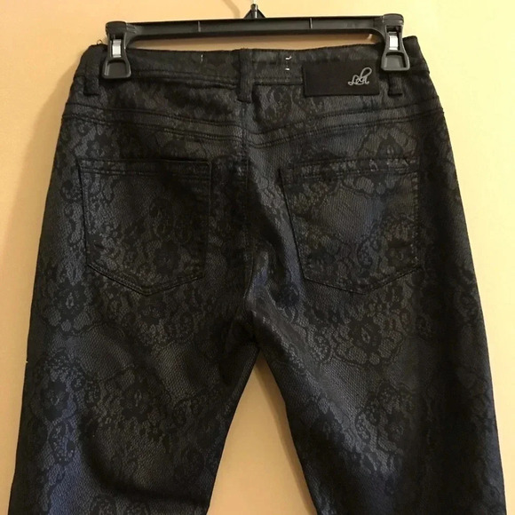 Lola Celina Skinny Jeans Black Lace Design - Picture 3 of 7